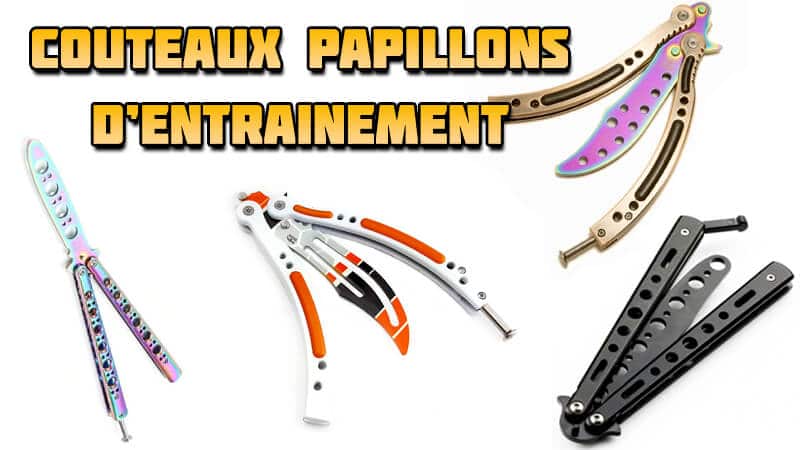 Couteau papillon d'entraînement, lame non tranchante sans danger